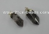 NGP1903 13*30mm - 15*38mm faceted nuggets green phantom quartz pendants