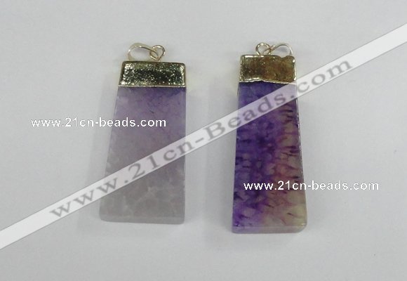 NGP1907 18*40mm - 20*50mm trapezoid agate gemstone pendants