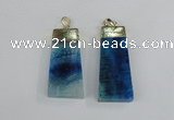 NGP1908 18*40mm - 20*50mm trapezoid agate gemstone pendants