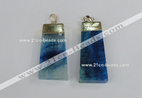 NGP1908 18*40mm - 20*50mm trapezoid agate gemstone pendants