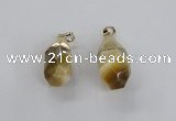 NGP1916 14*30mm - 15*35mm faceted nuggets golden tiger eye pendants