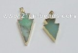 NGP1918 16*30mm - 20*38mm arrowhead australia chrysoprase pendants