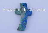 NGP192 31*52mm cross lapis & chrysocolla gemstone pendant jewelry