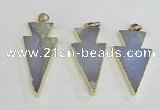 NGP1921 20*42mm - 22*50mm arrowhead agate gemstone pendants