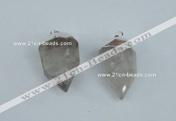 NGP1934 18*35mm - 20*40mm faceted nuggets white crystal pendants