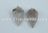 NGP1936 18*35mm - 20*40mm faceted nuggets white crystal pendants