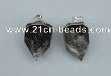 NGP1937 18*35mm - 20*40mm faceted nuggets smoky quartz pendants