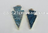 NGP1942 20*38mm - 25*45mm arrowhead druzy agate gemstone pendants