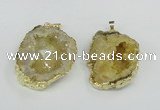 NGP1958 30*40mm - 40*50mm freeform druzy agate gemstone pendants