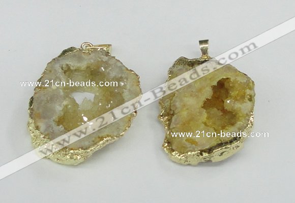 NGP1958 30*40mm - 40*50mm freeform druzy agate gemstone pendants