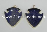 NGP1961 47*57mm arrowhead agate gemstone pendants wholesale