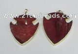 NGP1962 47*57mm arrowhead agate gemstone pendants wholesale