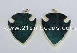 NGP1965 47*57mm arrowhead agate gemstone pendants wholesale