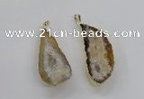 NGP1968 25*40mm - 30*50mm freeform druzy agate gemstone pendants