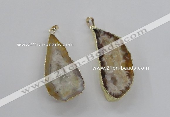 NGP1968 25*40mm - 30*50mm freeform druzy agate gemstone pendants