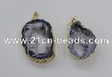 NGP1970 25*40mm - 30*50mm freeform druzy agate gemstone pendants