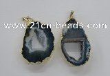 NGP1971 25*40mm - 30*50mm freeform druzy agate gemstone pendants