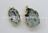 NGP1972 25*40mm - 30*50mm freeform druzy agate gemstone pendants