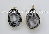 NGP1973 25*40mm - 30*50mm freeform druzy agate gemstone pendants