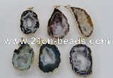 NGP1974 25*40mm - 30*50mm freeform druzy agate gemstone pendants