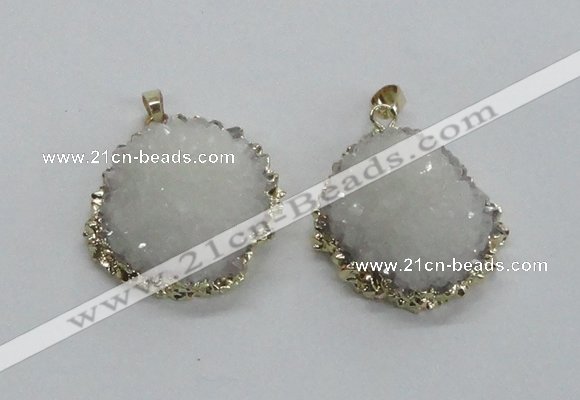 NGP1984 25*30mm - 30*35mm freefrom druzy agate pendants