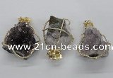 NGP1992 35*40mm - 40*45mm freeform druzy amethyst pendants