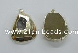 NGP1997 35*45mm - 40*50mm freeform plated druzy agate pendants