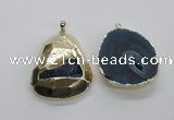 NGP1998 35*45mm - 40*50mm freeform plated druzy agate pendants
