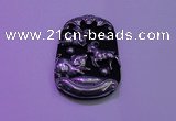 NGP2012 38*55mm carved silver plated matte black obsidian pendants