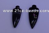 NGP2050 15*40mm - 18*45mm arrowhead striped agate pendants