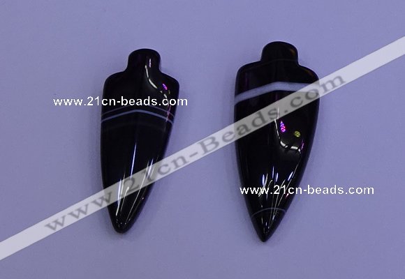 NGP2050 15*40mm - 18*45mm arrowhead striped agate pendants