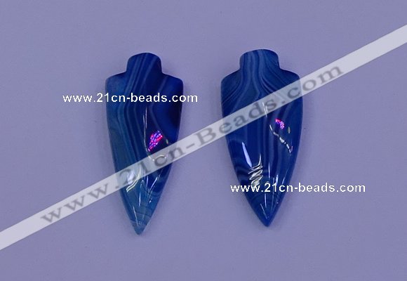 NGP2054 15*40mm - 18*45mm arrowhead striped agate pendants