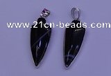 NGP2057 15*40mm - 18*45mm arrowhead striped agate pendants