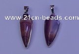 NGP2059 15*40mm - 18*45mm arrowhead striped agate pendants