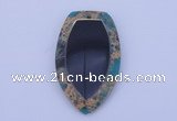 NGP210 30*50mm fashion dyed imperial jasper & black stone pendant