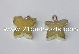 NGP2110 15*20mm - 18*25mm butterfly druzy agate gemstone pendants