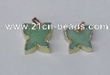 NGP2113 15*20mm - 18*25mm butterfly druzy agate gemstone pendants