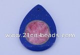 NGP212 37*50mm fashion dyed rhodochrosite & lapis lazuli gemstone pendant