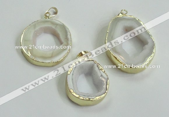 NGP2121 20*25mm - 30*40mm freefrom druzy agate pendants