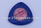 NGP213 45*45mm fashion dyed rhodochrosite & lapis lazuli gemstone pendant