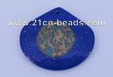 NGP214 45*50mm fashion dyed imperial jasper & lapis lazuli gemstone pendant