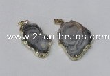 NGP2212 20*30mm - 35*35mm freeform plated druzy agate pendants