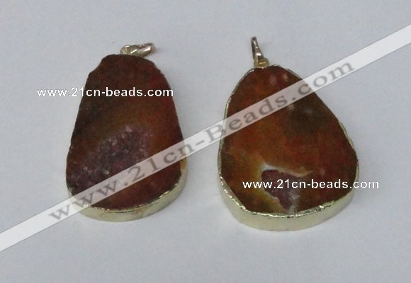 NGP2215 30*40mm - 40*45mm freeform druzy agate gemstone pendants