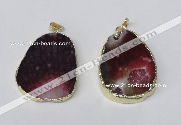 NGP2217 30*40mm - 40*45mm freeform druzy agate gemstone pendants