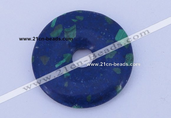 NGP222 5*30mm synthetic lapis lazuli & malachite gemstone donut pendant