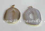 NGP2221 30*40mm - 40*45mm freeform druzy agate gemstone pendants
