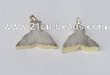 NGP2225 20*25mm - 22*30mm fishtail druzy agate gemstone pendants