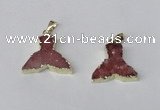 NGP2228 20*25mm - 22*30mm fishtail druzy agate gemstone pendants