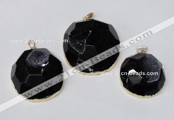 NGP2243 35*40mm - 45*50mm freeform druzy agate gemstone pendants