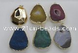 NGP2247 30*40mm - 40*45mm freeform druzy agate gemstone pendants